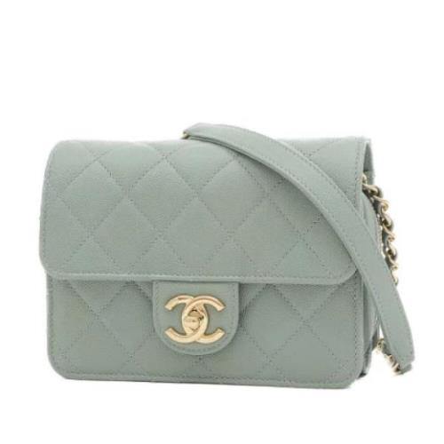 Chanel Vintage Pre-owned Tyg axelremsvskor Blue, Dam