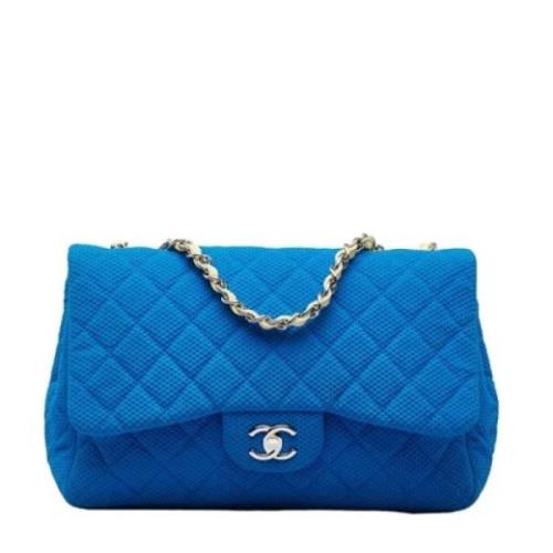 Chanel Vintage Pre-owned Canvas handvskor Blue, Dam