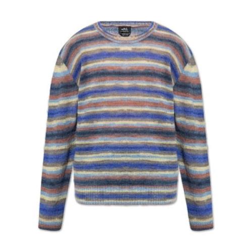 A.p.c. Randig Mohair Stickad Tröja Multicolor, Herr