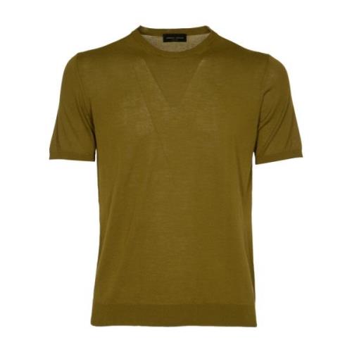 Roberto Collina Militärstil T-shirts och Polos Green, Herr