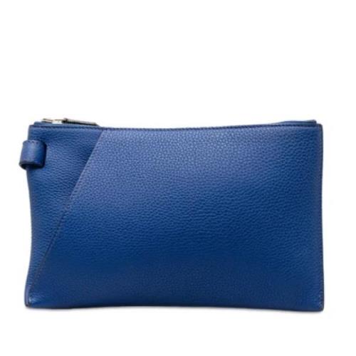 Hermès Vintage Pre-owned Tyg kuvertvskor Blue, Dam