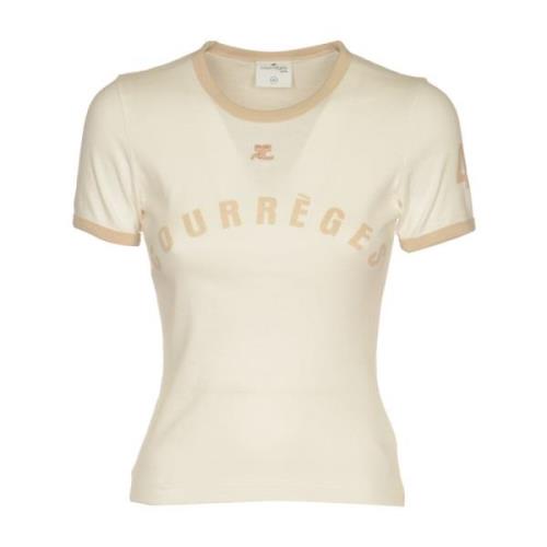 Courrèges Vita T-shirts och Polos Beige, Dam