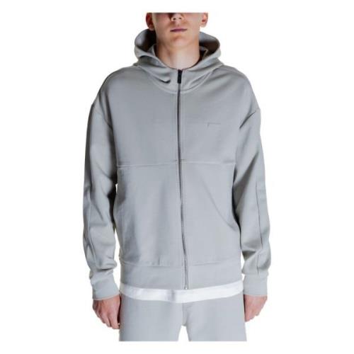 Calvin Klein Grå Dragkedja Huva Sweatshirt Män Gray, Herr