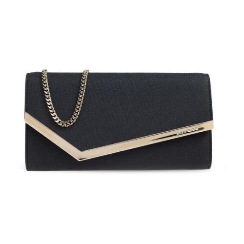 Jimmy Choo Glitter Clutch Emmie Black, Dam