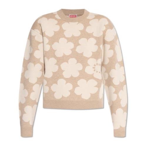 Kenzo Tröja med logotyp Beige, Dam