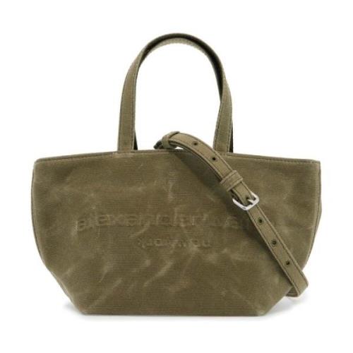 Alexander Wang Punch Design Canvas Toteväska Green, Dam