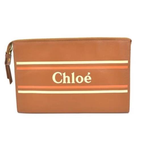 Chloé Pre-owned Pre-owned Tyg kuvertvskor Beige, Dam