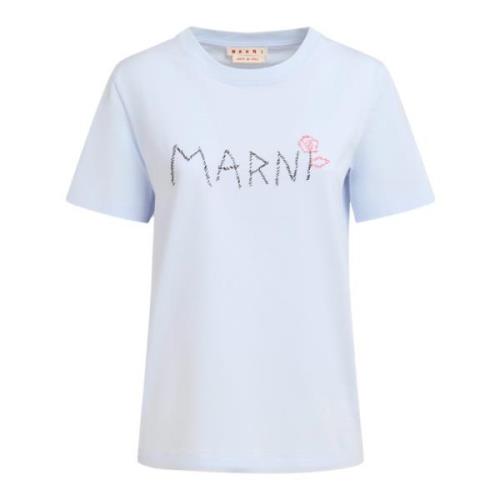 Marni jersey t-shirt med mending Blue, Dam