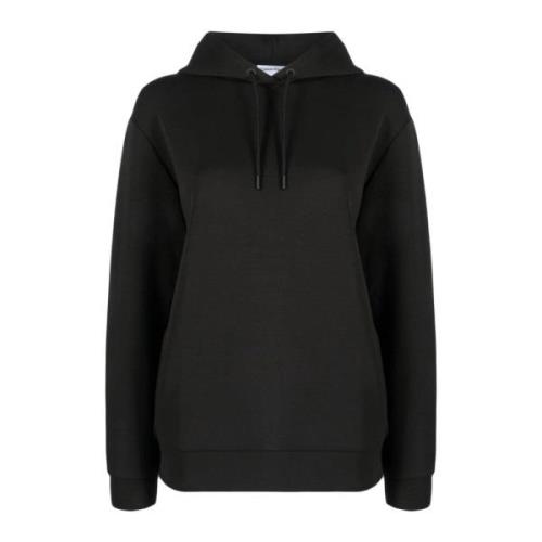 Calvin Klein Minimalistiskt Logo Scuba Hoodie för Kvinnor Black, Dam