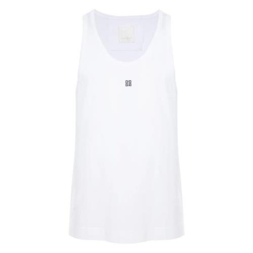 Givenchy Broderad Logotyp Vita T-shirts och Polos White, Herr