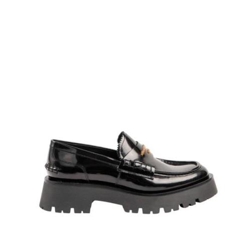 Alexander Wang Mandel Tå Läder Loafers Black, Dam