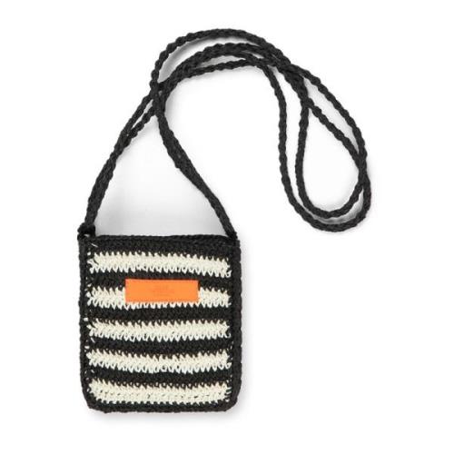 Mads Nørgaard Svart Crossbody Väska Paper Straw Milan Black, Dam