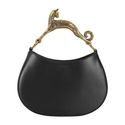 Lanvin Katt Handtag Hobo Väska Black, Dam