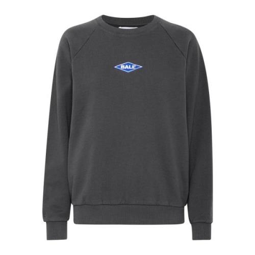 Ball Raglan Crew Neck Sweatshirt Svart Black, Dam