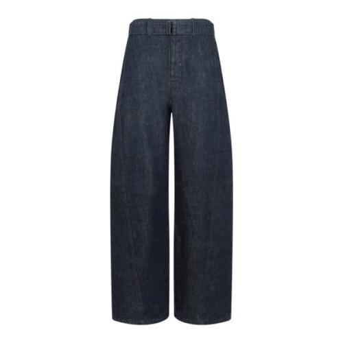 Lemaire Indigo Twisted Bältesvida Byxor Blue, Dam