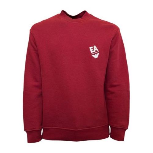 Emporio Armani Röd Broderad Logosweatshirt Red, Herr