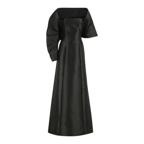 Alberta Ferretti Elegant Mikado Klänning Black, Dam