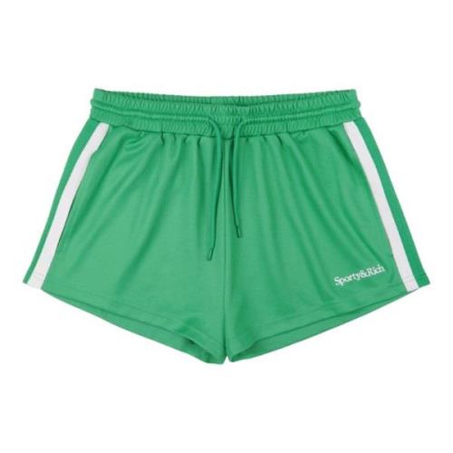 Sporty & Rich Broderade Roller Shorts Green, Dam