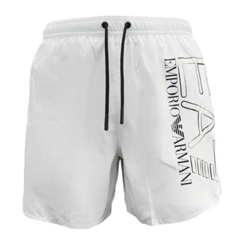 Emporio Armani EA7 Vit Logosida Kostym Polyester Material White, Herr