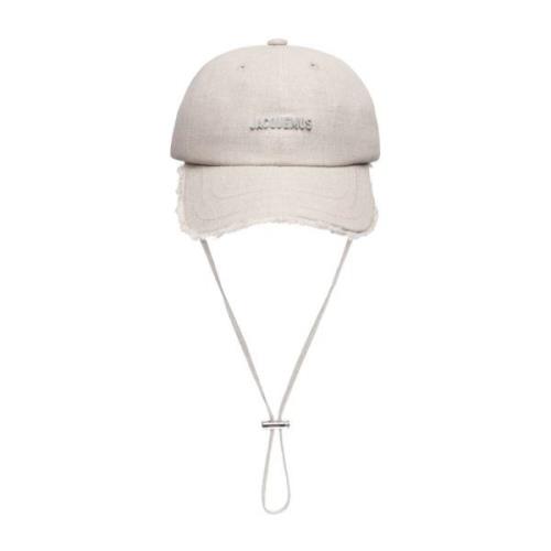 Jacquemus Snygg Vit Logotyp Hatt Gray, Unisex