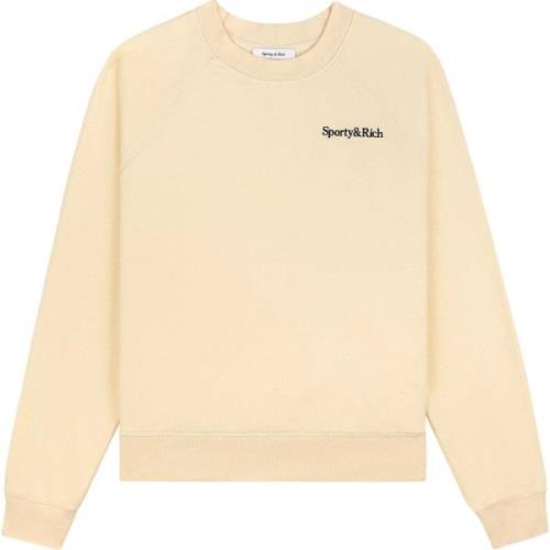 Sporty & Rich Mjuk Crewneck Logo Sweatshirt Beige, Dam