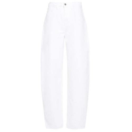 Khaite Vit Tapered Denim Jeans White, Dam