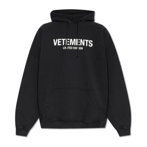 Vetements Hoodie Black, Herr