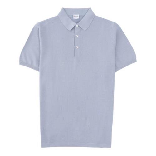 Aspesi Himmelblå Stickad Polo Blue, Herr