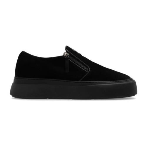 Giuseppe Zanotti Slip-on skor med logotyp Black, Herr