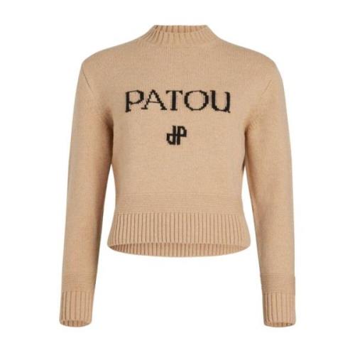 Patou Broderad Logotyp Ulltröja Brown, Dam