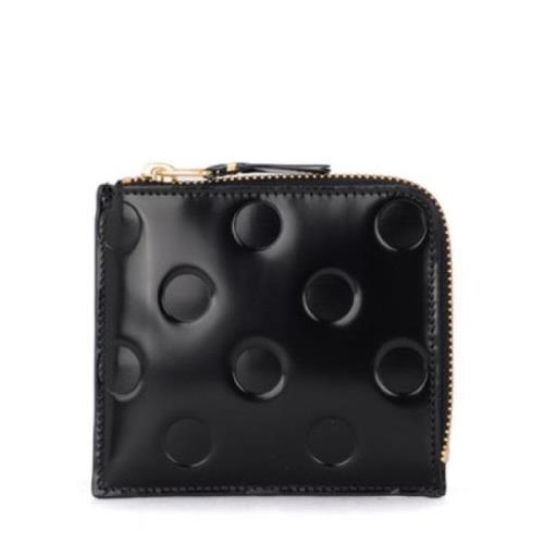 Comme des Garçons Polka Dot Läder Dragkedja Plånbok Black, Unisex