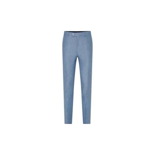 Oscar Jacobson Slim Fit Linnebyxor Blå Blue, Herr