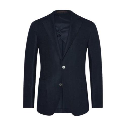 Oscar Jacobson Marin Herringbone Blazer Stilfull Bekväm Blue, Herr