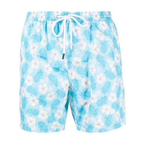 Barba Polyester Badshorts med Sidofickor Blue, Herr