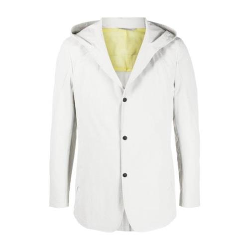 Canali Stilig Hooded Jacket med knappstängning White, Herr