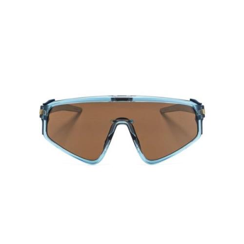 Oakley Blå Shield Solglasögon med Prizm Linser Blue, Unisex