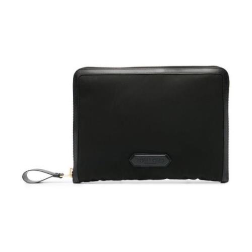 Tom Ford Läder Logo Patch Clutch Väska Black, Herr