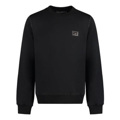 Dolce & Gabbana Bomulls Crew-Neck Sweatshirt Black, Herr