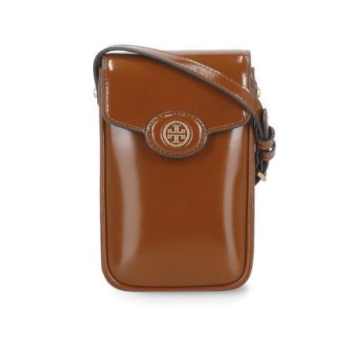 Tory Burch Brun Läder Mobilfodral Brown, Dam