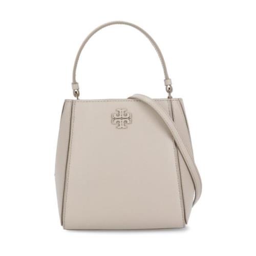 Tory Burch Beige Läderhandväska med Logotyp Beige, Dam