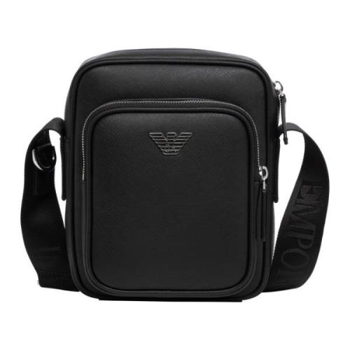 Emporio Armani Stilig Crossbodyväska med Justerbar Rem Black, Herr