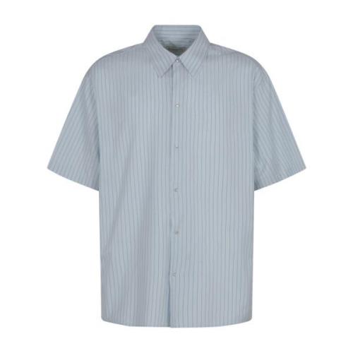 Lanvin Reefer-Style Randig Skjorta Blue, Herr