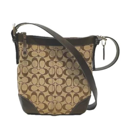 Coach Pre-owned Pre-owned Tyg axelremsvskor Beige, Dam