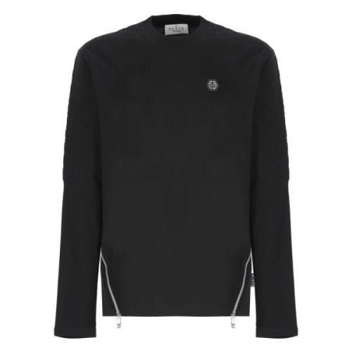 Philipp Plein Svart Crewneck Sweatshirt med Hexagon Logo Black, Herr