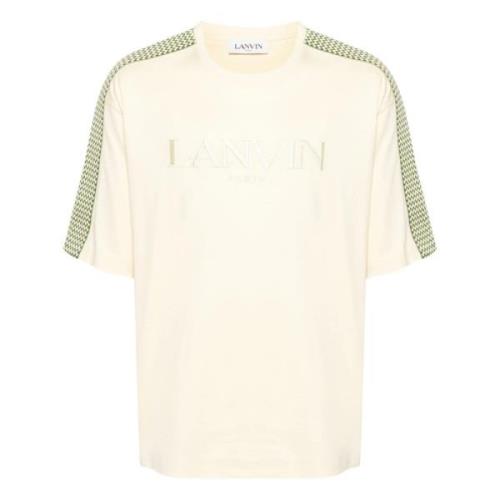 Lanvin Broderad Sidogata T-shirt Beige, Herr