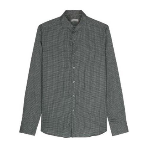 Canali Geometriskt Tryck Casual Skjortor Green, Herr