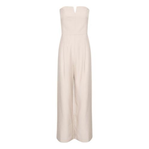 Karen by Simonsen Slim-Fit Jumpsuit Silver Cloud Beige, Dam