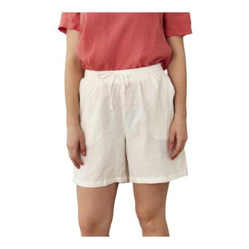 IN Front Off White Linen Shorts Knickers White, Dam