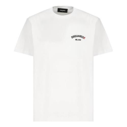 Dsquared2 Vit T-shirt med broderad logotyp White, Herr