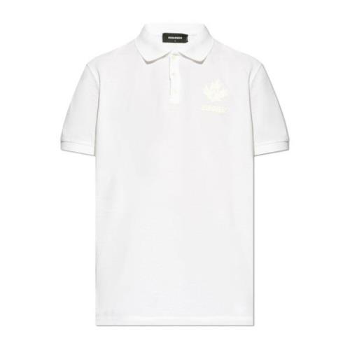 Dsquared2 Polo med logotyp White, Herr